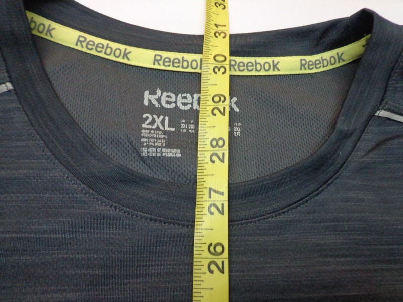 Reebok PlayDry Heather Charcoal Gray T Shirt Size Medium FLAW gallery