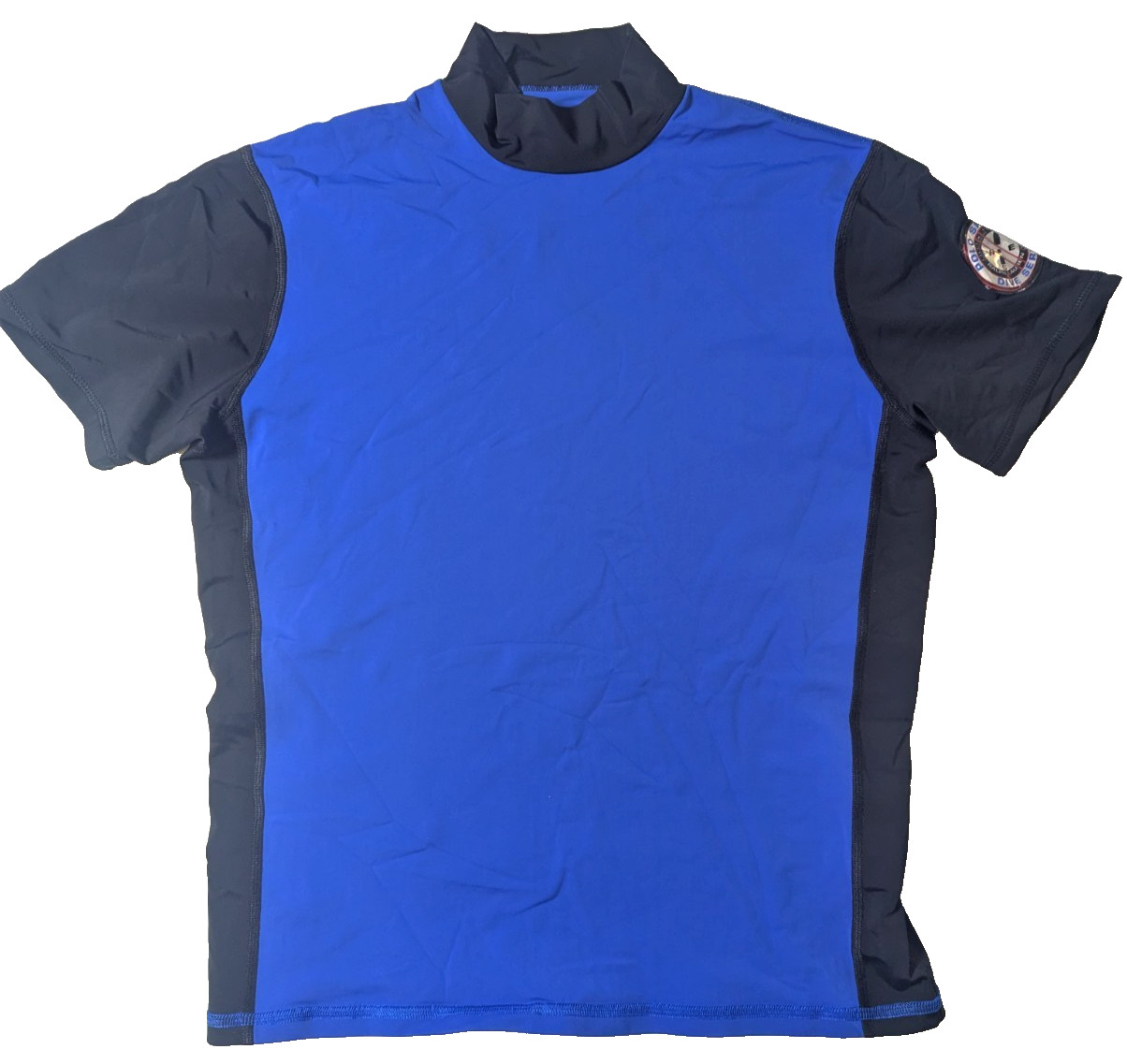 VTG 90s Ralph Lauren Polo Sport Dive Service Rash Guard Mock Neck Blue Black XL gallery