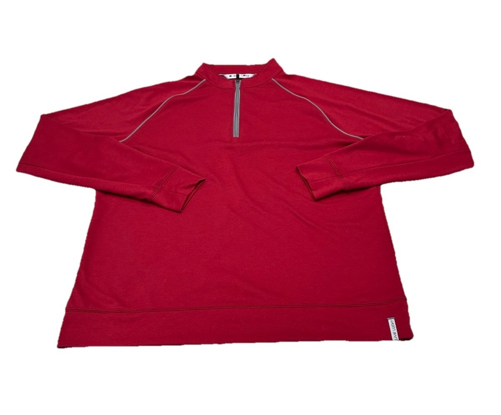 Black Clover Men’s Red 1/4 Zip Golf Pullover Size Large Lightweight Live Lucky