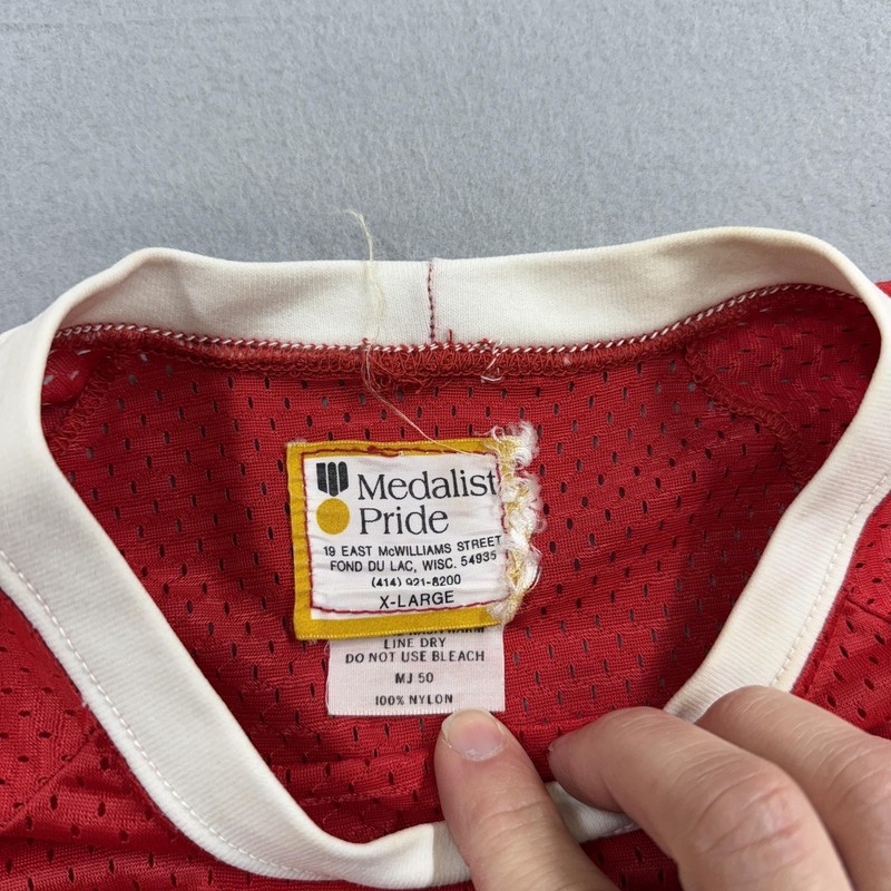 Vintage Medalist Pride Shirt Mens XL Red Mesh Jersey Number 9 Athletic 80s gallery