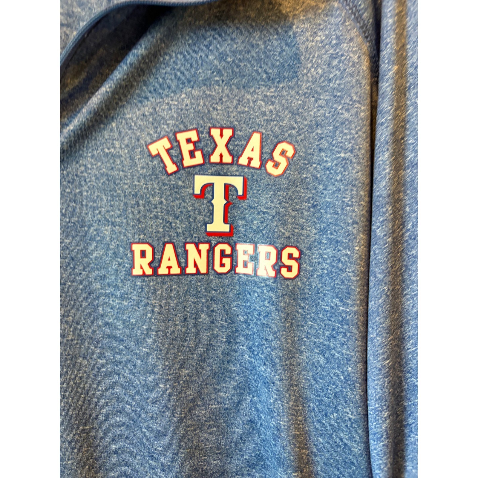 Stitches Texas Rangers Mens Blue Heathered Quarter Zip Pullover MLB Shirt gallery