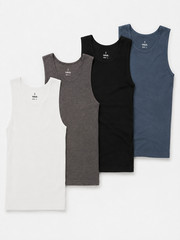 HAUS Premium Ribbed Tank Tops 4-Pack Men’s Medium 1 of Each Color