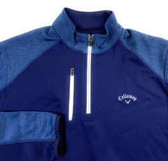 Callaway Men’s 1/4 Zip Fleece Lined Pockets Blue Golf Pullover Medium