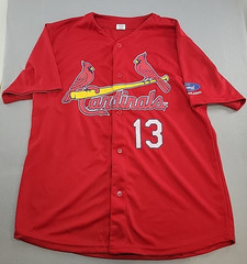 St. Louis Cardinals Carpenter #13 Button UP Baseball Promotional Jersey Red XL