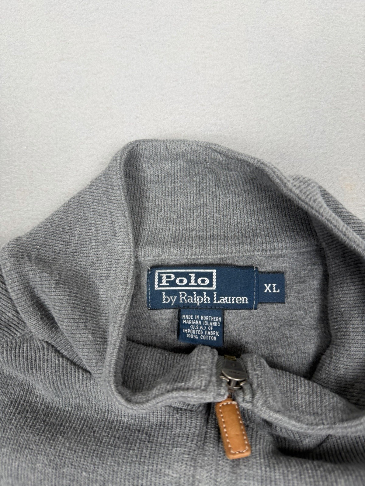 Polo Ralph Lauren Pullover Mens XL Gray 1/4 Zip Sweater Preppy Casual gallery