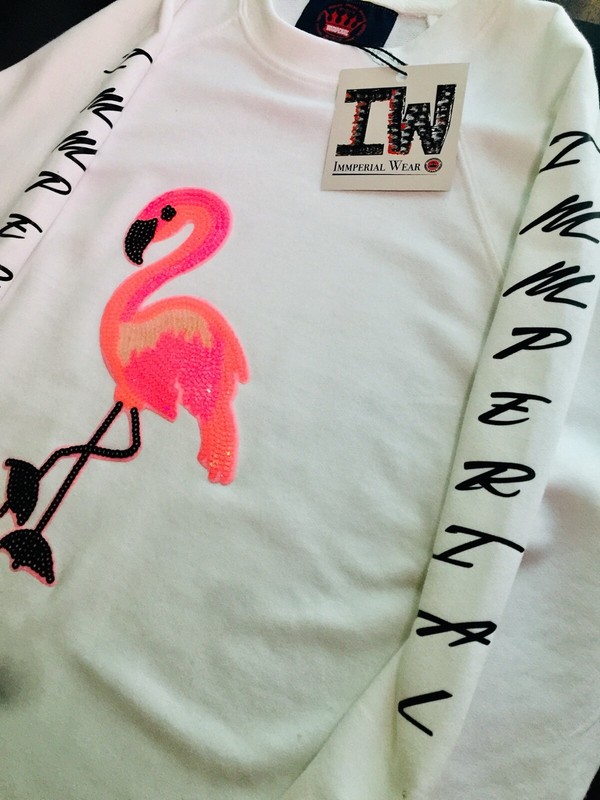 Lightweight Loopback Terry Crew Female Flamingo Sweatshirt gallery