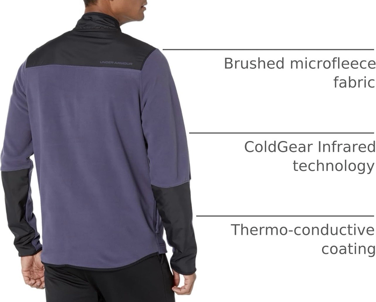 Under Armour ColdGear Infrared 1/2 Zip Pullover Purple Black Microfleece S gallery