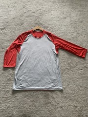 Nike Pro,Large Athletic/baseball Pullover Red And Grey,Long Sleeve Poly-Spandex.