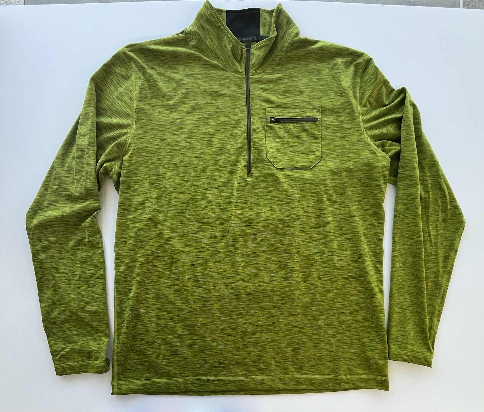 Prana Zion Men's Heathered Lime Green Performance 1/4 zip XXL gallery