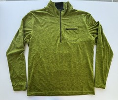 Prana Zion Men’s Heathered Lime Green Performance 1/4 zip XXL