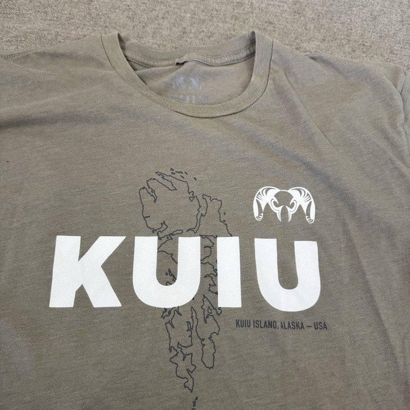KUIU T Shirt Crewneck Gray Stretch Back Logo Alaska Hunting Outdoor Men L *Flaws gallery