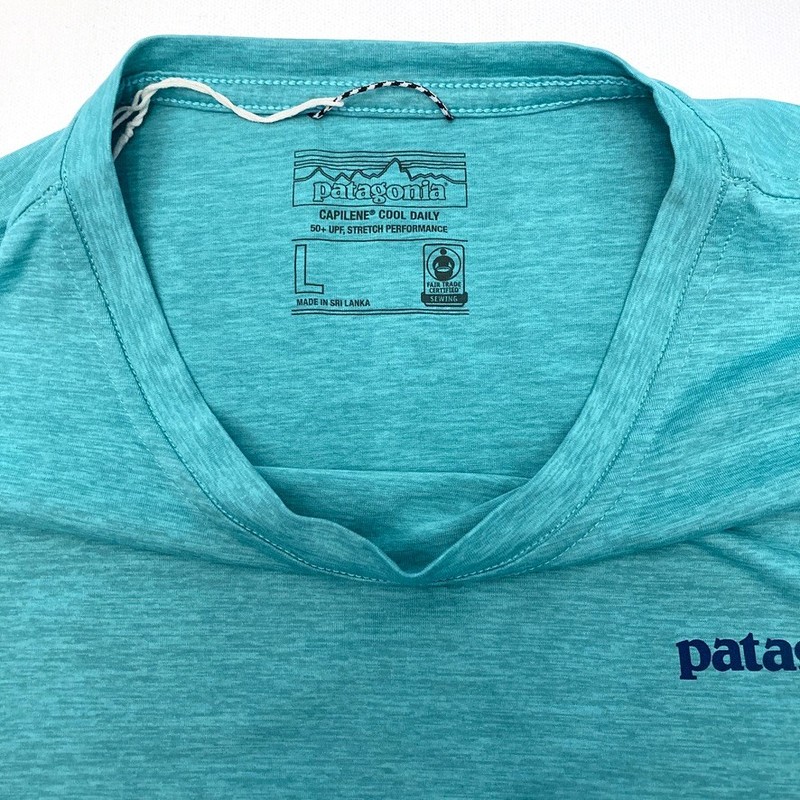 Patagonia Capilene Cool Daily Shirt Aqua Long Sleeve Mens Large SPF50 Stretch gallery