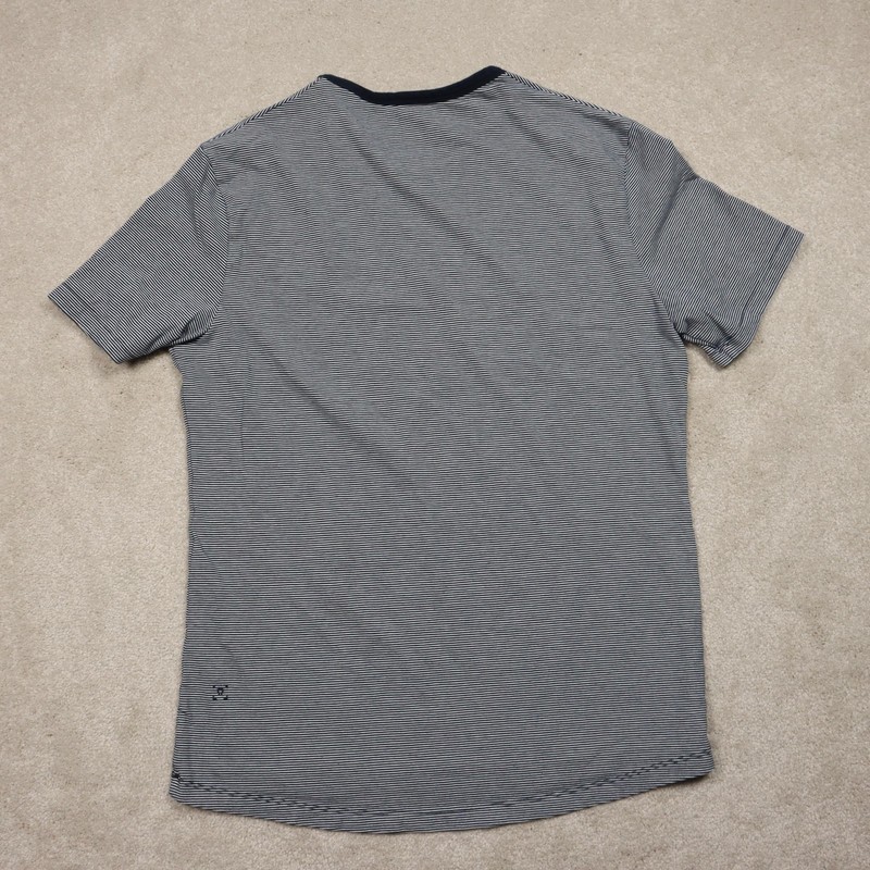 Lululemon 5 Year Basic Tee Shirt Mens Medium Blue Striped Short Sleeve Casual gallery