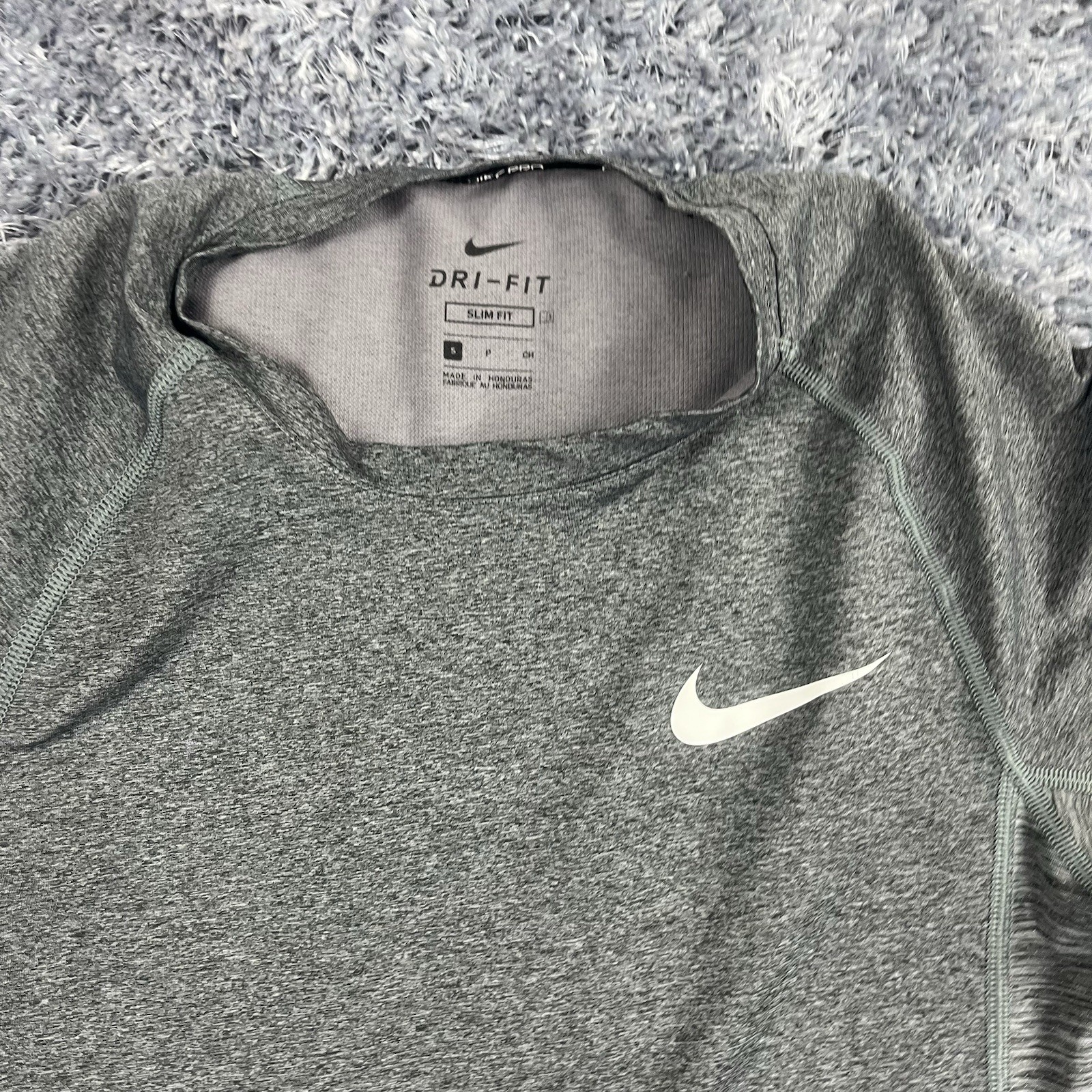 Nike Pro Shirt Adult Small Gray Running Performance Stretch Workout Gym Mens gallery