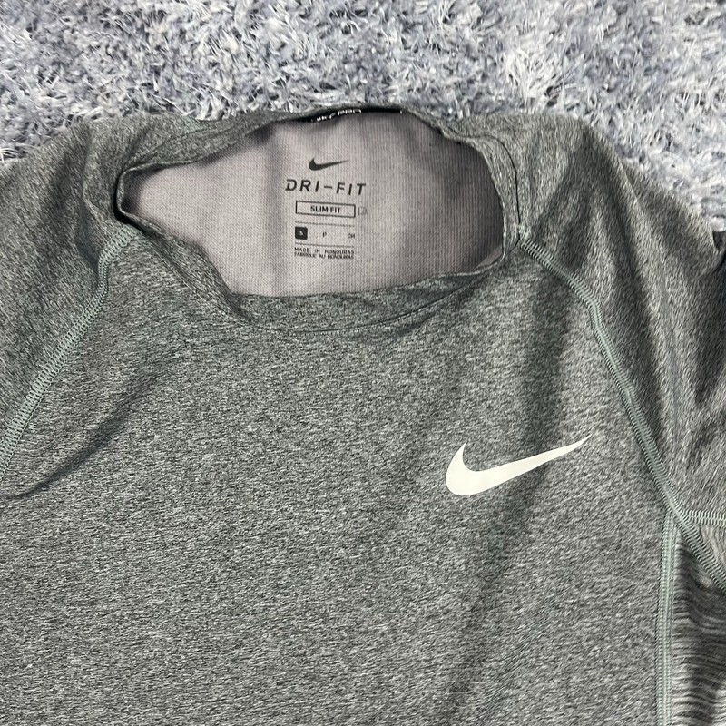 Nike Pro Shirt Adult Small Gray Running Performance Stretch Workout Gym Mens gallery