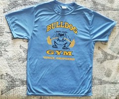 Bulldog Gym Muscle Workout Bodybuilding Blue / Vintage Gold T-Shirt NEW M L XL
