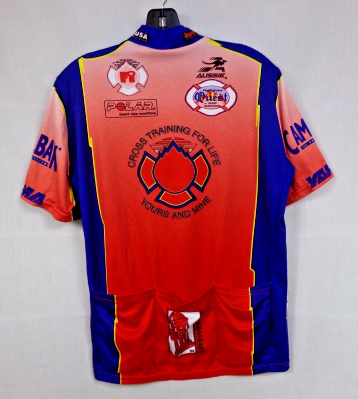 Vintage Fire Fighter Themed Aussie Cycling Jersey Racing Shirt Mens Size Large gallery