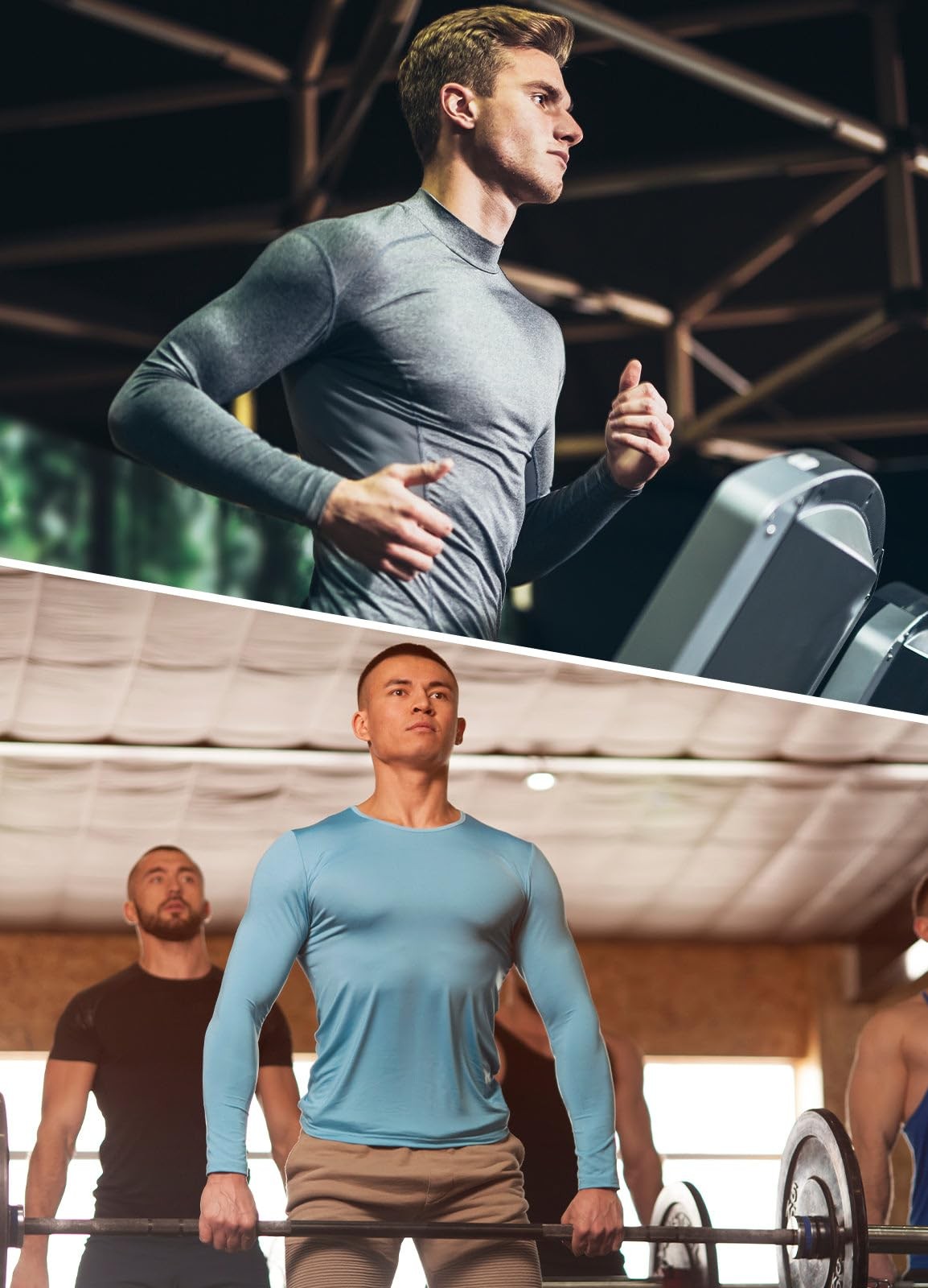 Men's UPF 50+ Long Sleeve Shirts Soft Rash Guard Breathable Lightweight Worko... gallery