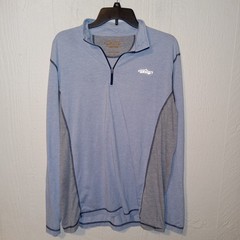 Orvis Trout Bum 1/4 Zip Long Sleeve Pullover Men L Light Blue Outdoor LIFESTYLE
