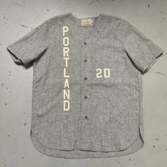 Dehen 1920 Portland Spell Out #20 Vintage Style Wool Baseball Jersey Made USA L