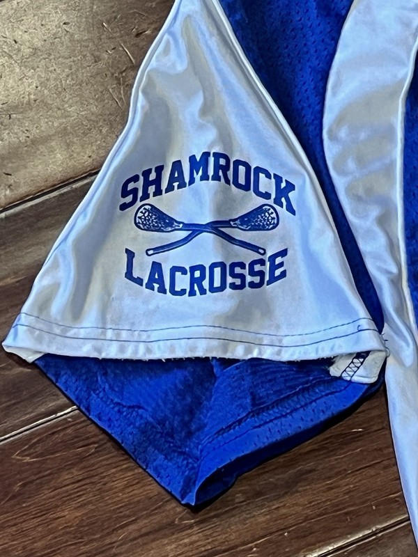 Teamwork Athletic Blue Mens Large Shamrocks #19 Mesh Lacrosse Practice Jersey gallery