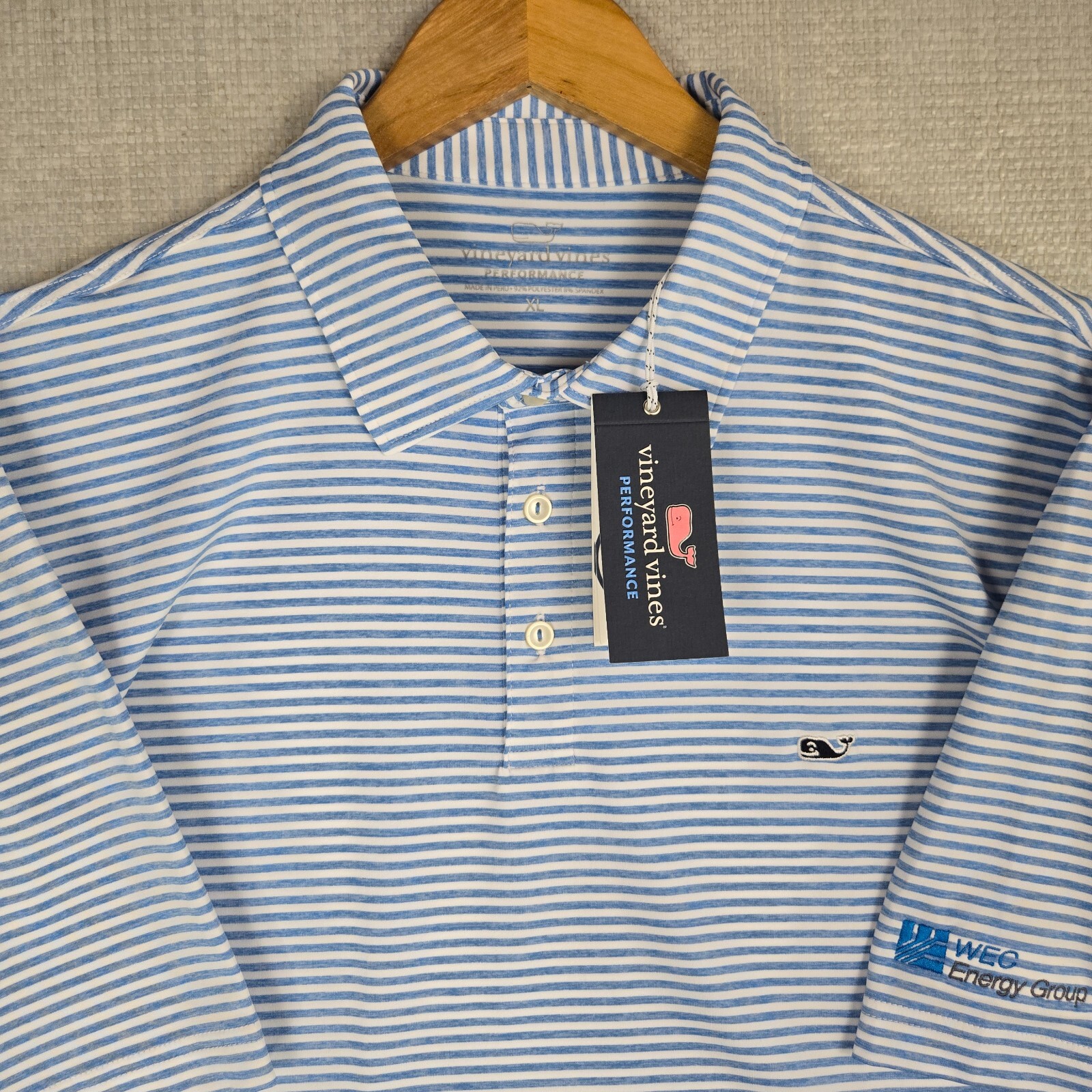 VINEYARD VINES PERFORMANCE New $110 Mens Polo Shirt Size XL Golf Blue Stripe gallery