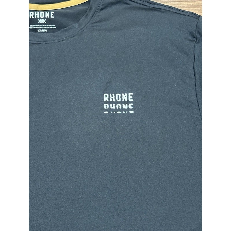 Rhone Relaxed Fit Black Base Training Athletic Graphic Short Sleeve Shirt Sz 2XL gallery