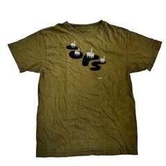 Patagonia Men’s Oops Oil Spill Organic Cotton T-Shirt Quartz Olive Sz L Slim Fit