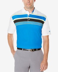 New Mens Callaway Opti Dri Performance Magnetic Blue Striped Golf Polo Shirt M