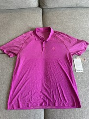 Lululemon Metal Vent Tech 2.0 Polo Pink XL Mens NWT Pink Logo