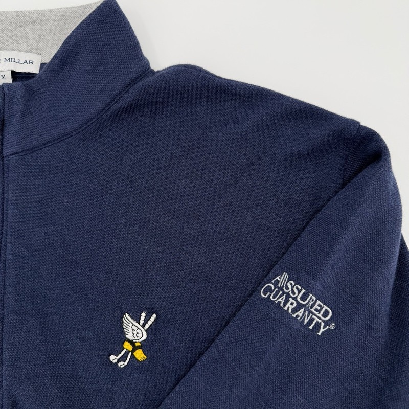 Peter Millar Sweater Mens Medium Winged Foot Golf Club 1/4 Zip Pullover Stretch gallery