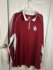 Colosseum Men’s Oklahoma Sooners OU Quarter-Zip Thin Light Jacket Red XXXL 3XL