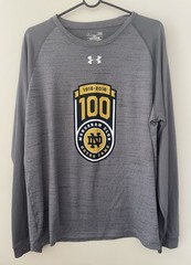 Under Armour Monogram Club Tshirt Men L 100 Gray Notre Dame Loose Fighting Irish