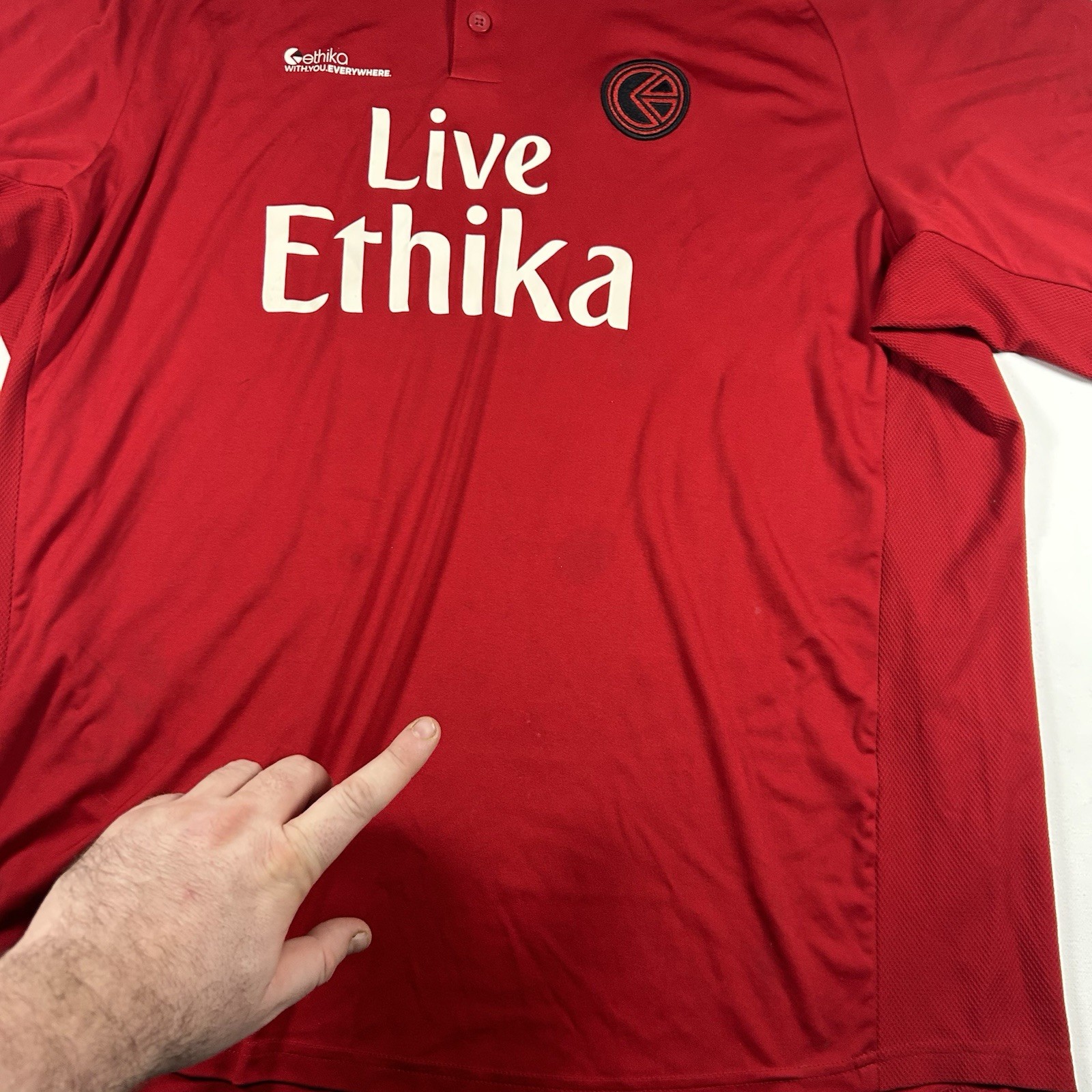 New Era x Live Ethika Soccer Jersey Shirt Men’s Size 3xl Red Short Sleeve gallery