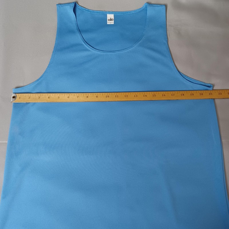 ALO Tank Top Mens Medium Blue Mesh Athletic Running Training Quick Dry Workout gallery