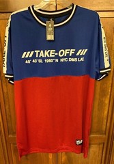 Lavish Society Jersey Take Off White Blue Red Black Shirt Men 2XL Athletic XL