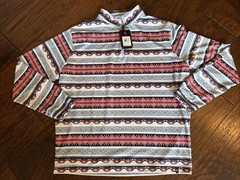Rafter C 1/4 Zip Pullover Mens XL Red Blue Aztec Southwestern Performance NWT