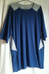 Reebok Mens Active Short Sleeve T Shirt Gray And Blue Size 2XL