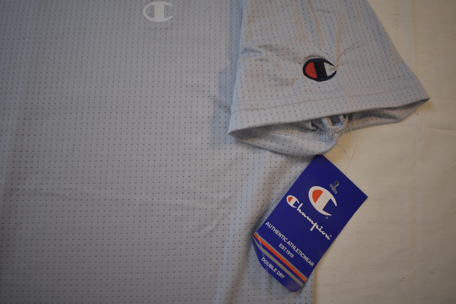 Champion Authentic Activewear Mens Light Gray Breathable Mesh Shirt NWT S gallery