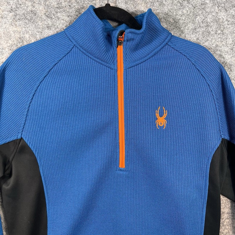 NEW SPYDER Outbound Pullover Sweatshirt Mens Medium 1/2 Half Zip Midweight Blue gallery