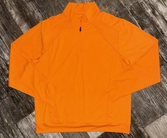Cutter & Buck CB DryTec Moisture Wicking Orange Quarter-Zip Pullover Mens Medium