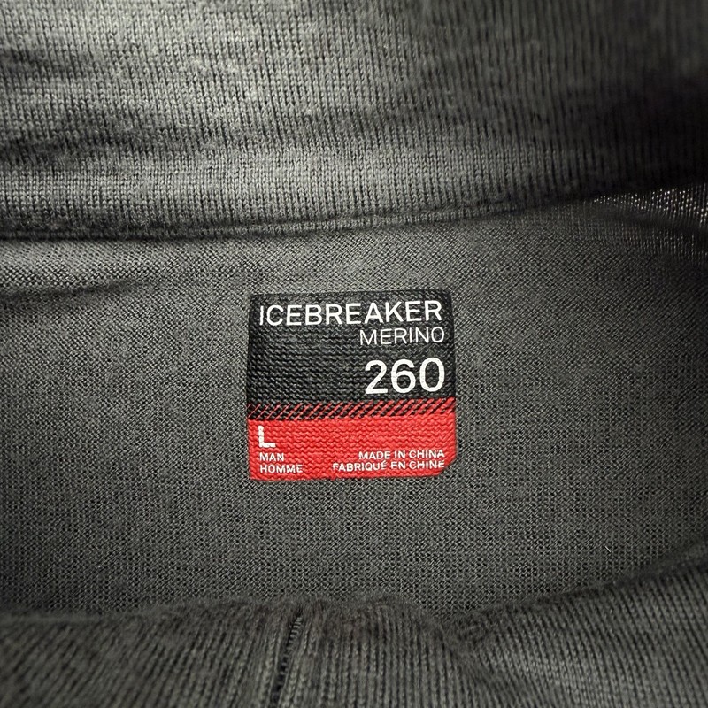 Icebreaker Merino 260 Men's Size Large Grey 100% Wool 1/4 Zip Base Layer Jumper gallery