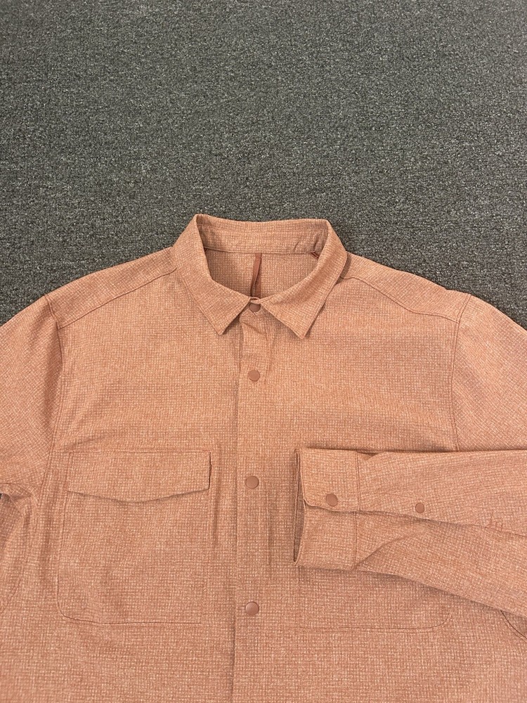 Lululemon Airing Easy Long Sleeve Shirt Heathered Terracotta Mens Size Medium
