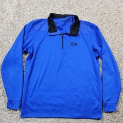 Nike Golf Pullover Mens Large Blue Standard Fit 3/4 Zip Dole Logo Sweatshirt