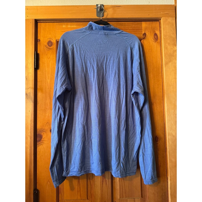 Smartwool 1/4 Zip Pullover XXL Blue Striped Merino 150 Base Layer Gorpcore gallery