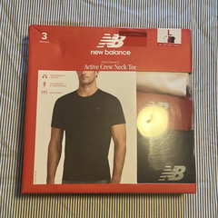 New Balance Men’s L Black Active Crew Neck Tee 3-Pack Short Sleeve Wicking