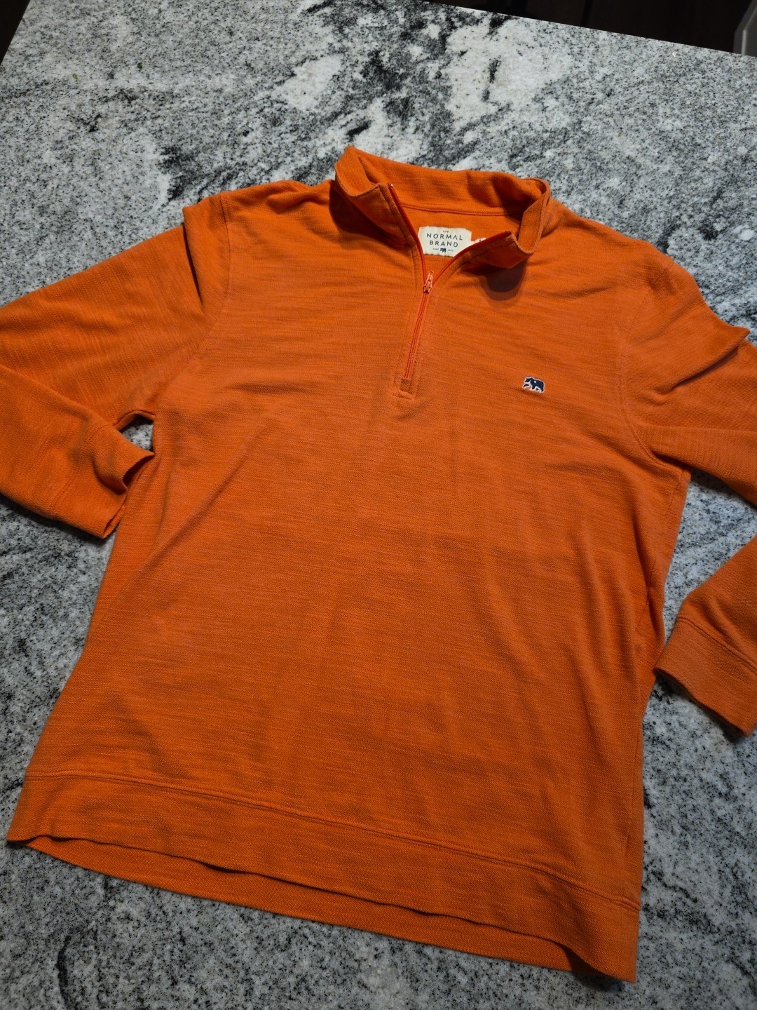 The Normal Brand Mens Performance 1/4 Zip Shirt Med Stretch coral Beach Golf F81 gallery
