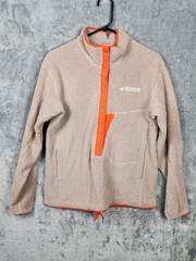Adidas Terrex XPloric Pile Snap Polar Fleece Womens Medium Beige Orange New