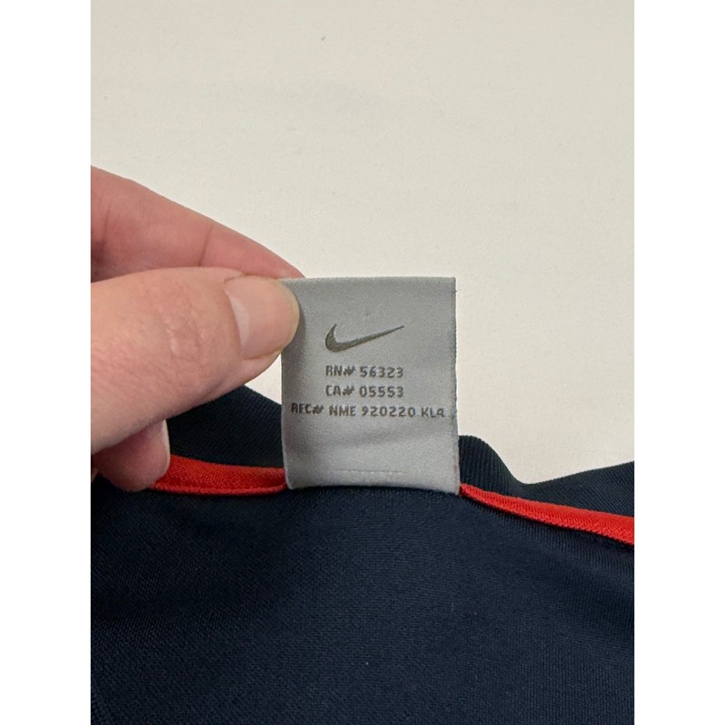 Vtg Nike Soccer Dri-FIT Shirt Mens XL Navy Blue Red Striped Center Shield Logo gallery