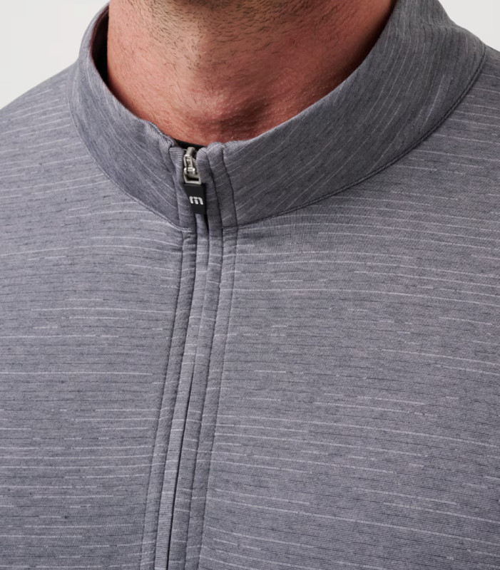 Travis Mathew Mens Heater Long Sleeve 1/4 Zip Shirt Gray Sleet Sha Golf NEW NWT! gallery